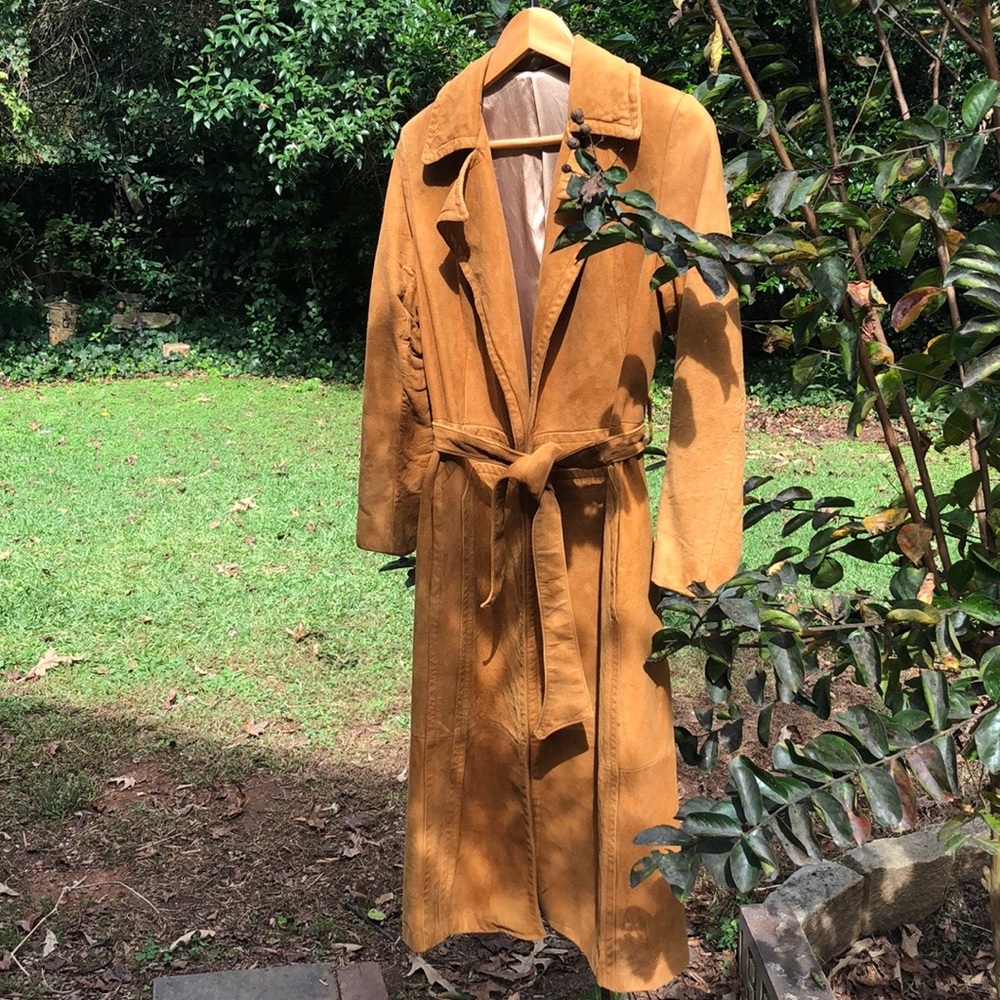 Vintage leather wrap coat. Good condition. Great cut.